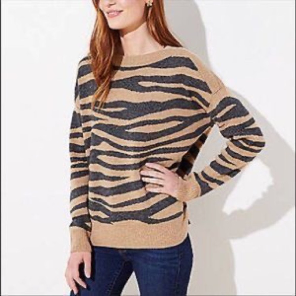 NWT Loft Zebra Wool Sweater